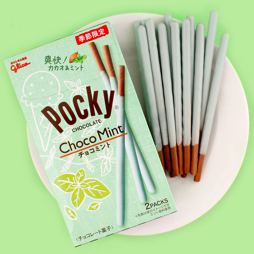 GLICO Pocky Chocolate Mint Biscuit Sticks 2 Packs 2.14oz – Bridora